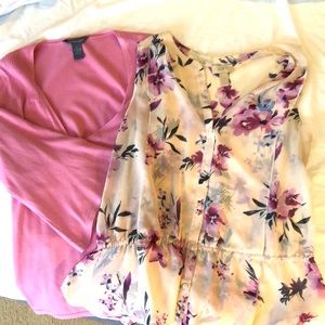 Hilliard& Hanson Size L Cardigan + Loft Sleeveless blouse Size L